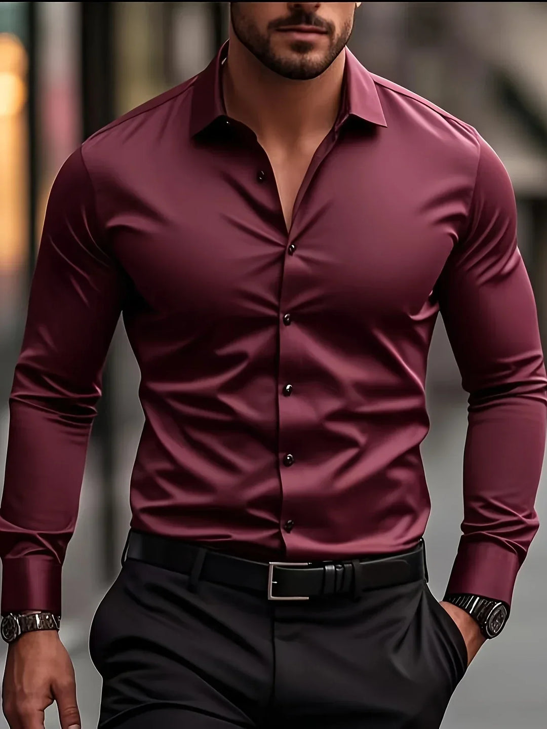 Avabloomly™ | Chemise élégante à manches longues avec boutons