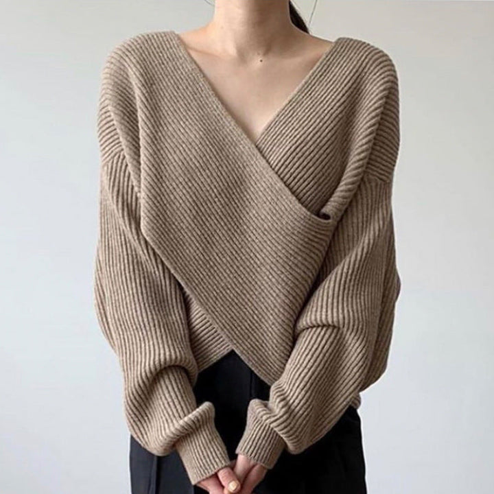 Avabloomly™ | Pull en tricot croisé chic