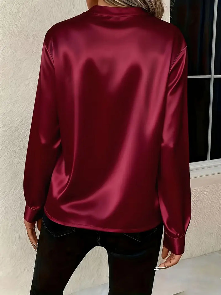 Claudine™ – Blouse satin élégante intemporelle raffinée