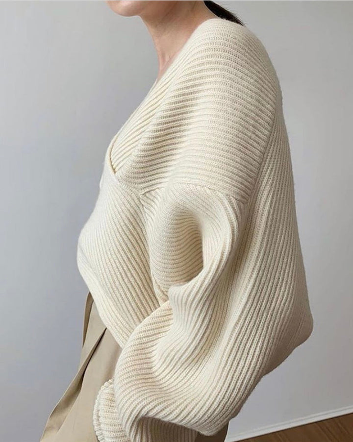 Avabloomly™ | Pull en tricot croisé chic