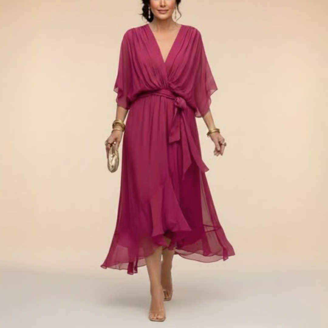 MARTA™ | ROBE EN MOUSSELINE COL EN V