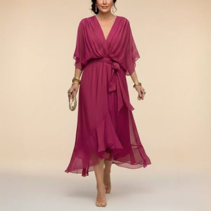 MARTA™ | ROBE EN MOUSSELINE COL EN V