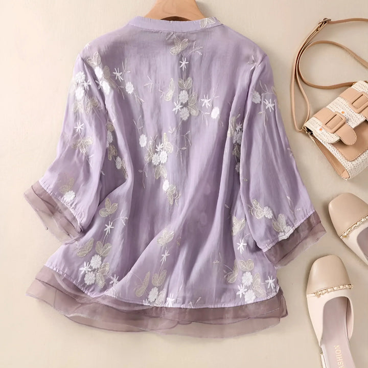 EMILY | TOP AVEC FLEURS BRODÉES