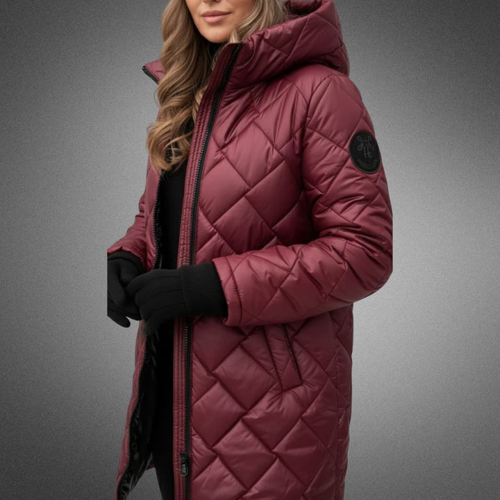 Manteau Long Matelassé Avec Capuche