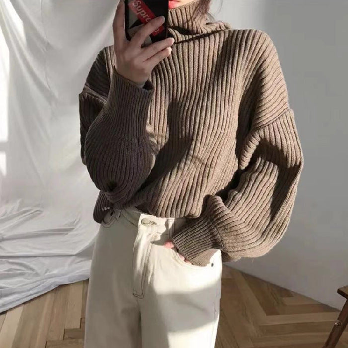 Avabloomly™ | Luxe Pull à col roulé et à manches ballon