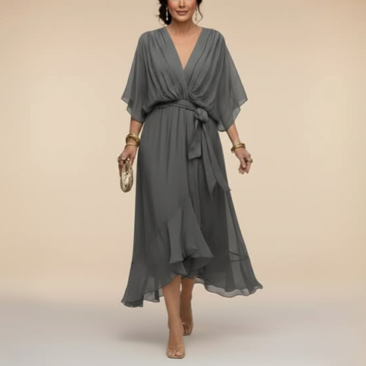 MARTA™ | ROBE EN MOUSSELINE COL EN V