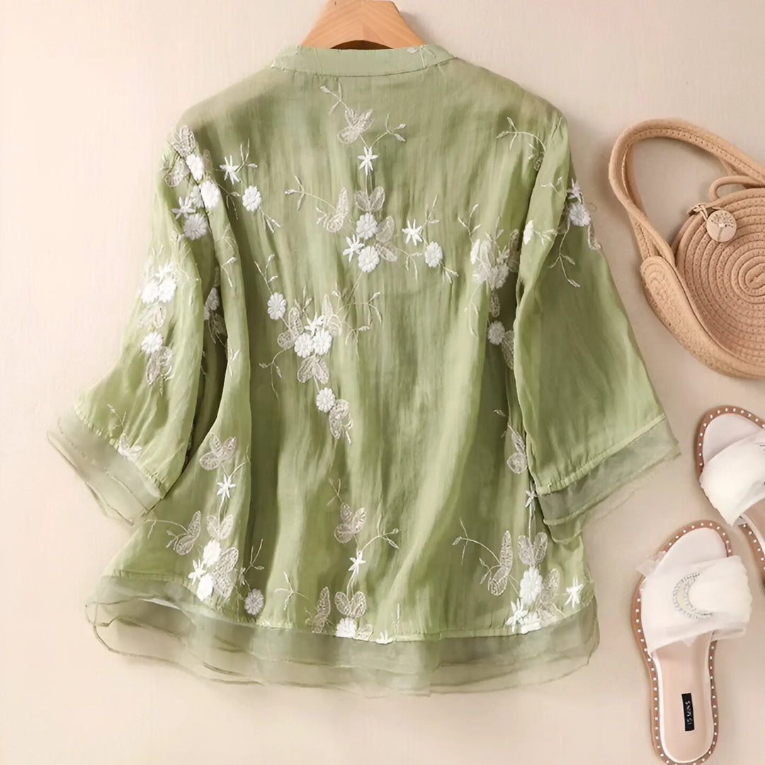 EMILY | TOP AVEC FLEURS BRODÉES