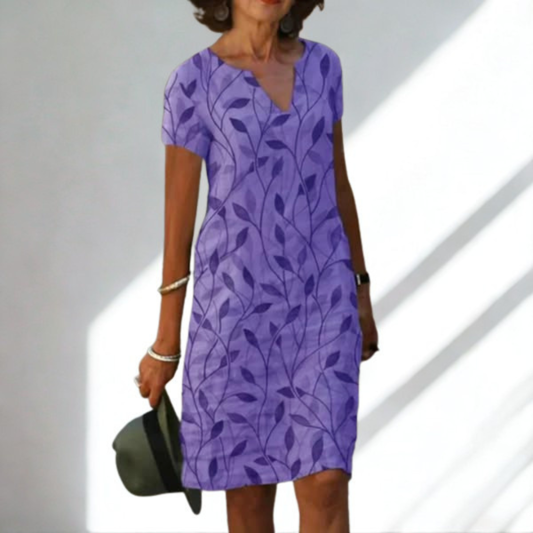 Robe Femme Col V à Imprimé Floral