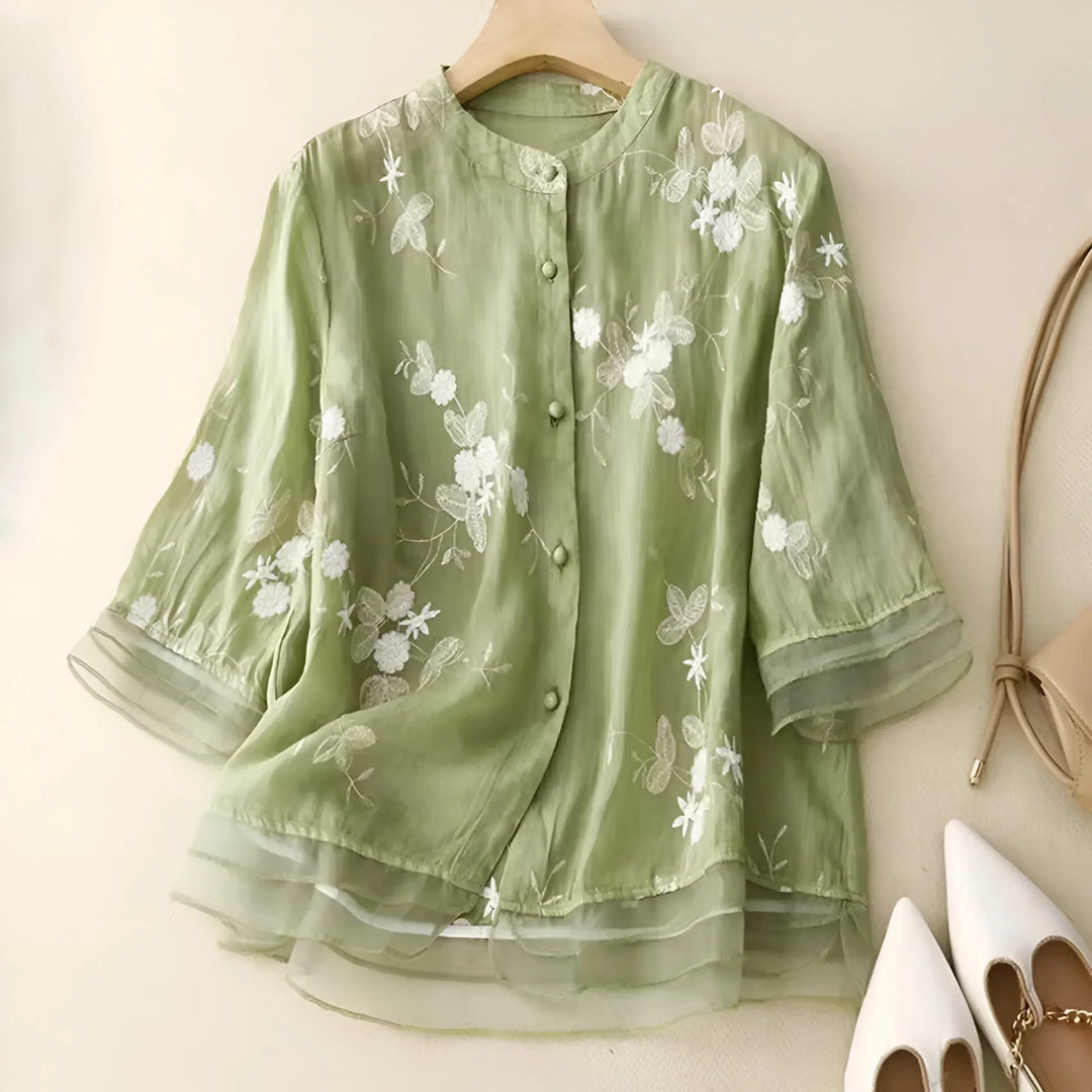 EMILY | TOP AVEC FLEURS BRODÉES