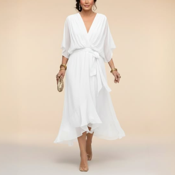 MARTA™ | ROBE EN MOUSSELINE COL EN V