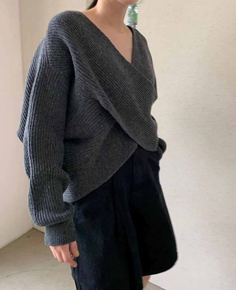 Avabloomly™ | Pull en tricot croisé chic