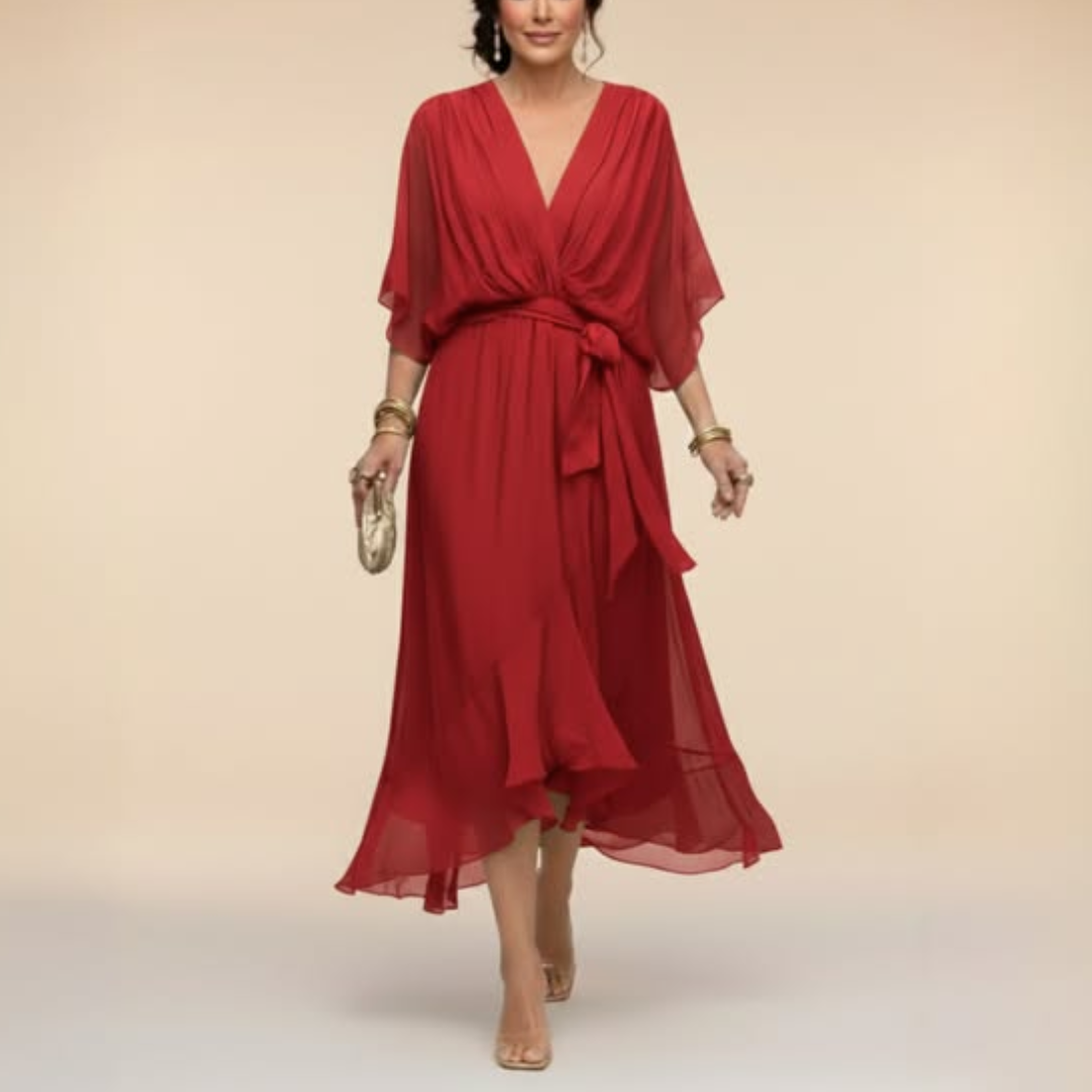 MARTA™ | ROBE EN MOUSSELINE COL EN V