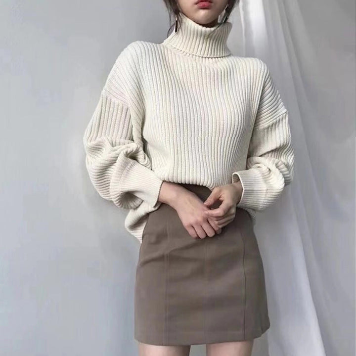 Avabloomly™ | Luxe Pull à col roulé et à manches ballon