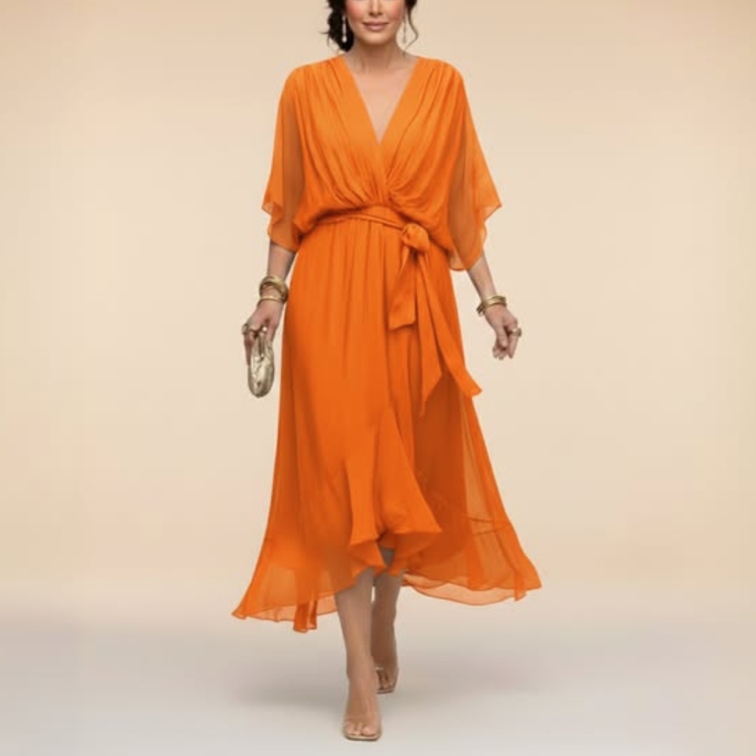 MARTA™ | ROBE EN MOUSSELINE COL EN V