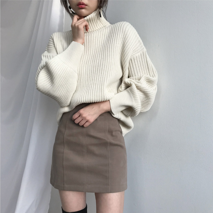 Avabloomly™ | Luxe Pull à col roulé et à manches ballon