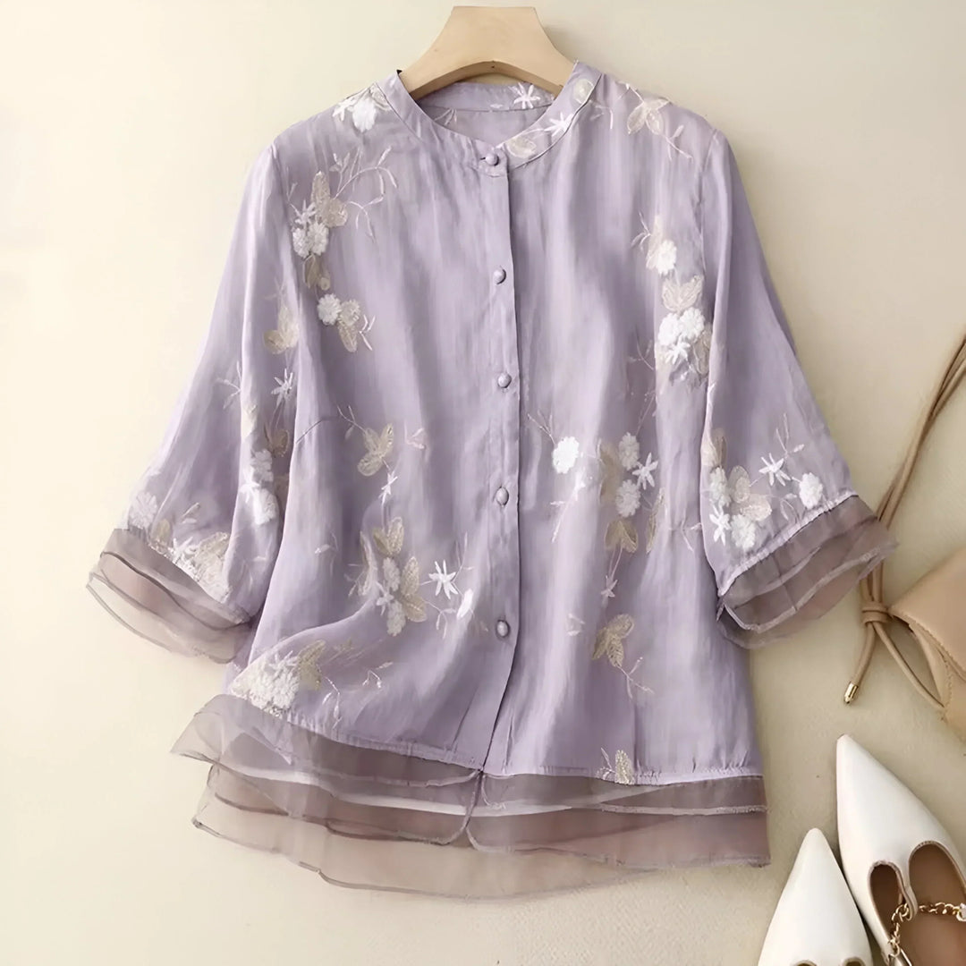 EMILY | TOP AVEC FLEURS BRODÉES