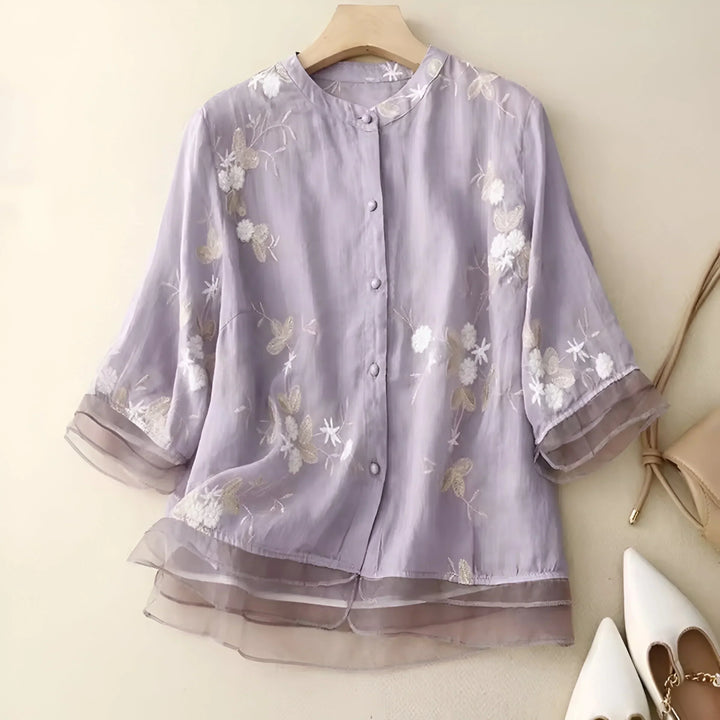 EMILY | TOP AVEC FLEURS BRODÉES