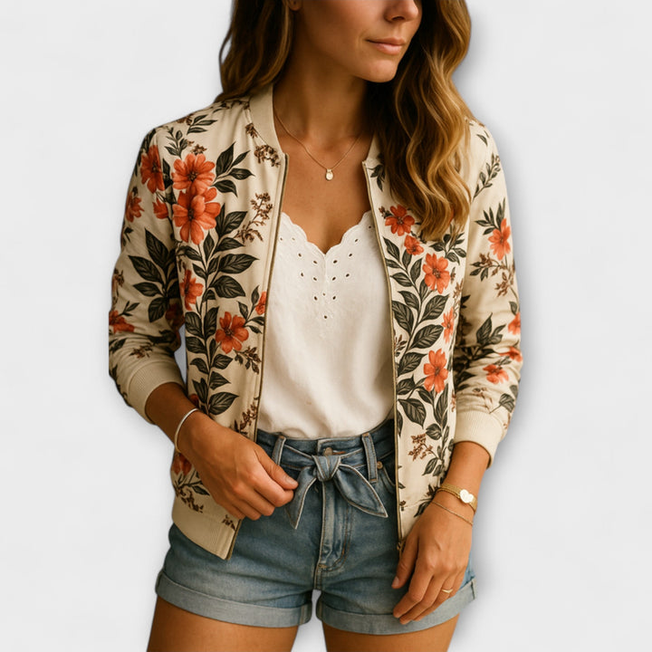 Sommerfeld™ | Kaelin – Stylische Bomberjacke mit Blumenmuster