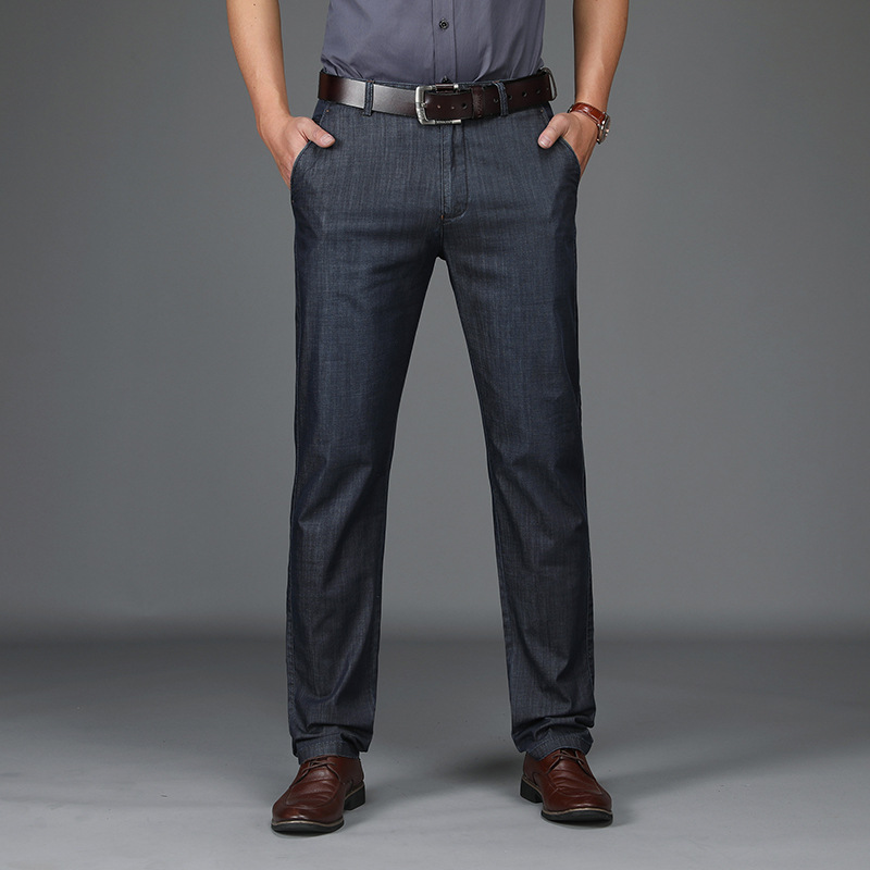 Jeans En Denim Extensible À Coupe Classique Pour Homme