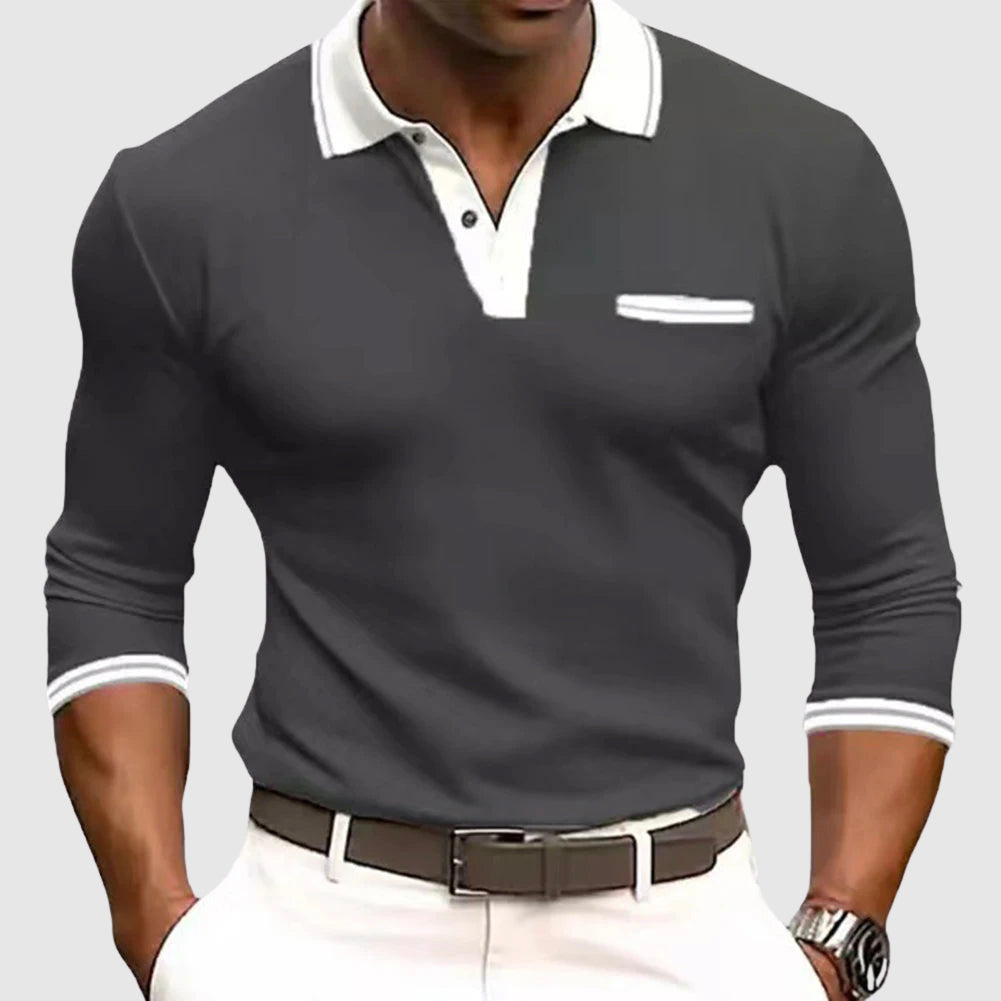 Avabloomly™ - Chemise à détails contrastés élégants