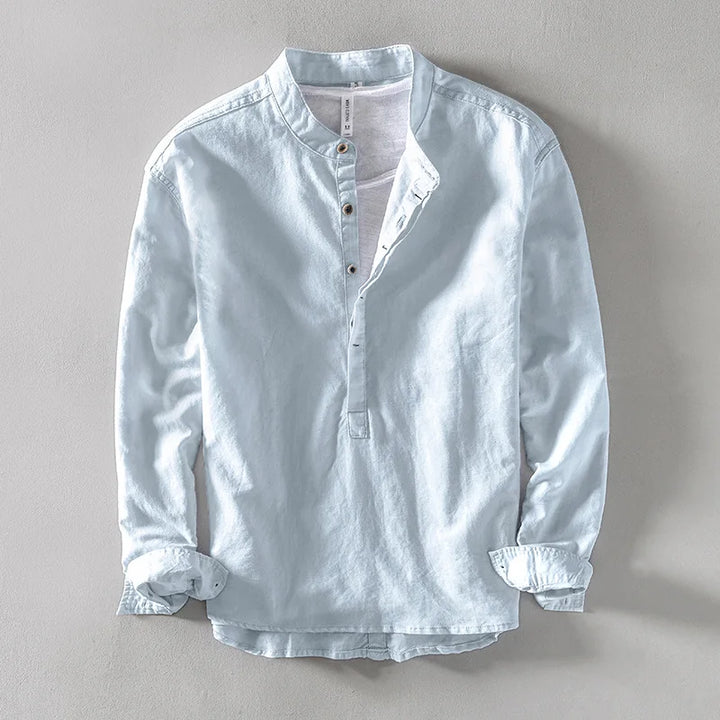 Chemise Arturo en Lin à Col Mao