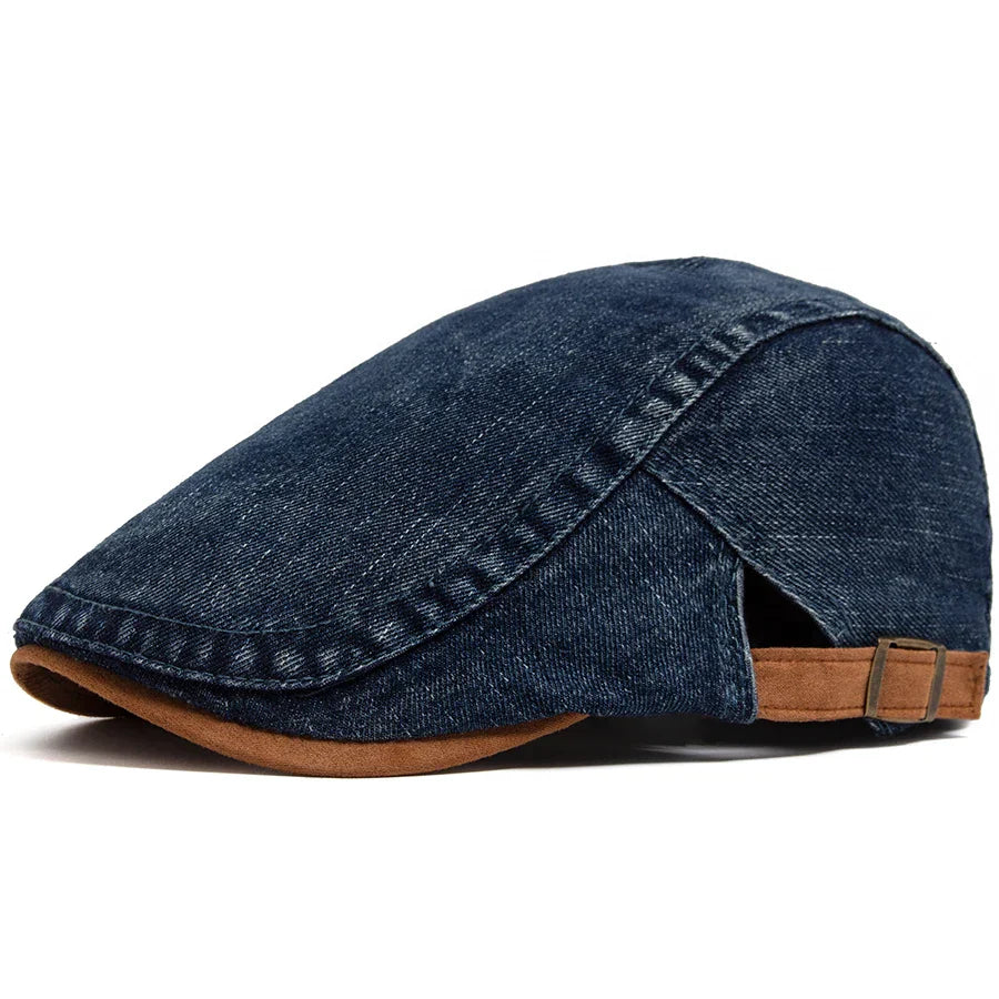 Thijs™ | Casquette Plate Premium en Denim