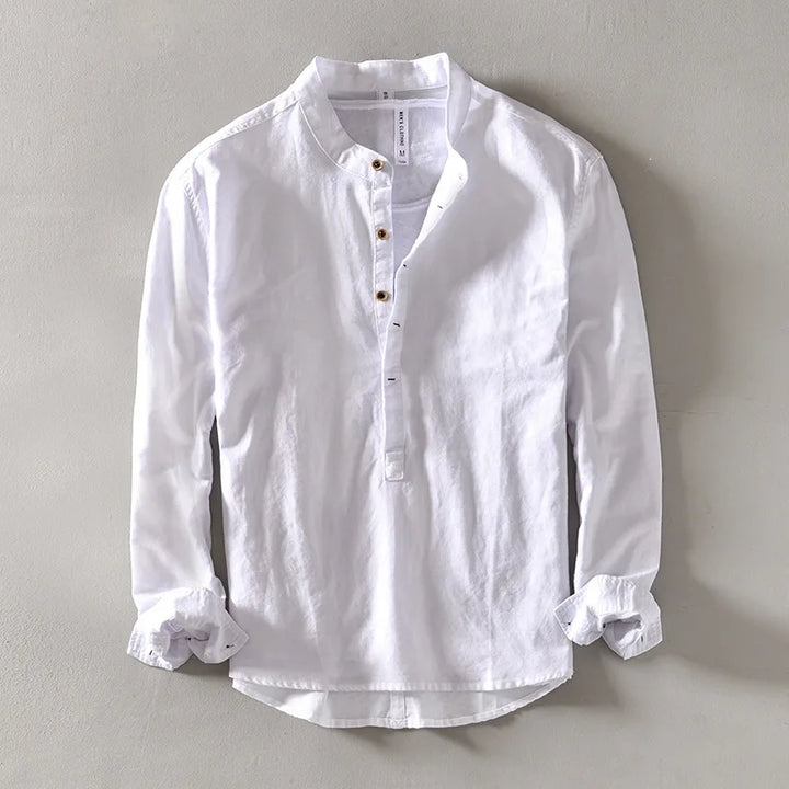 Chemise Arturo en Lin à Col Mao
