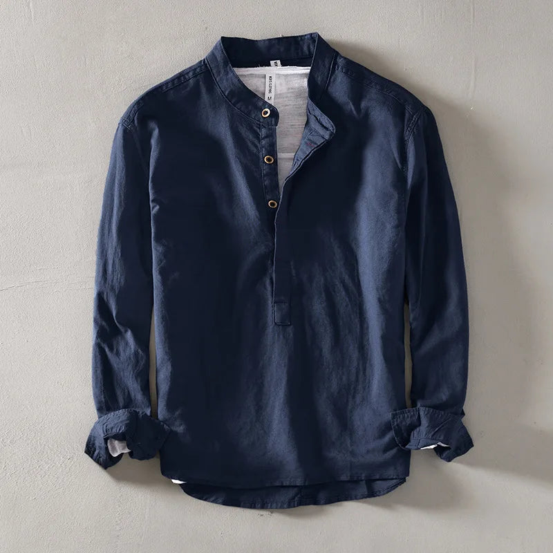 Chemise Arturo en Lin à Col Mao