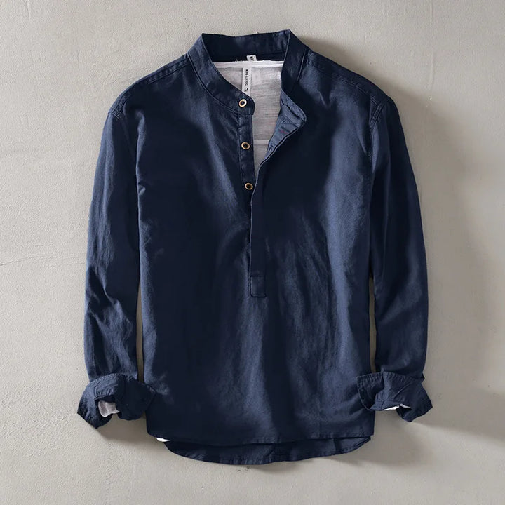 Chemise Arturo en Lin à Col Mao