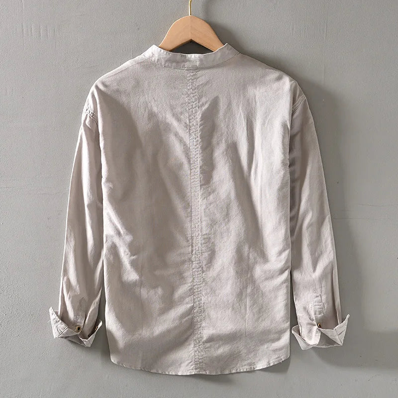 Chemise Arturo en Lin à Col Mao