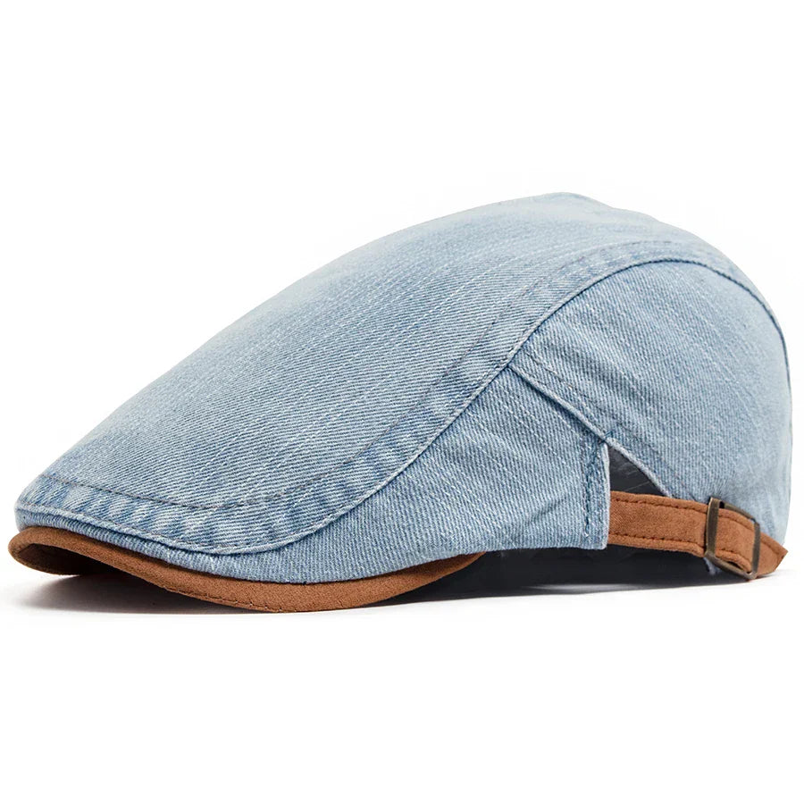 Thijs™ | Casquette Plate Premium en Denim