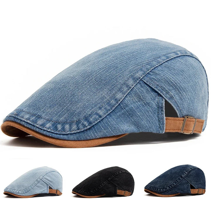 Thijs™ | Casquette Plate Premium en Denim