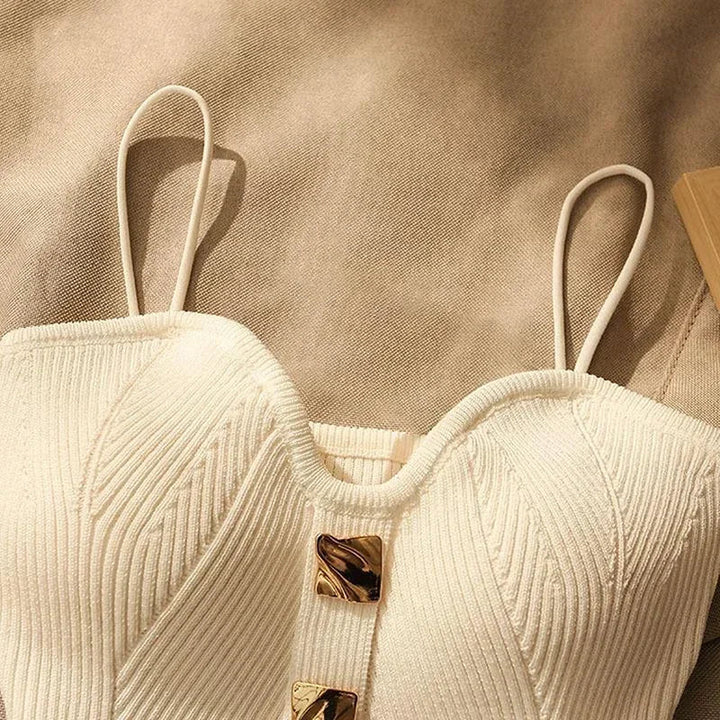 Crop Top Attirant En Tricot