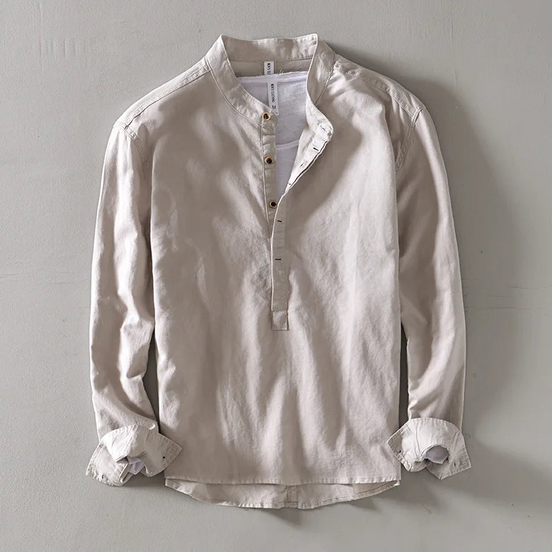 Chemise Arturo en Lin à Col Mao