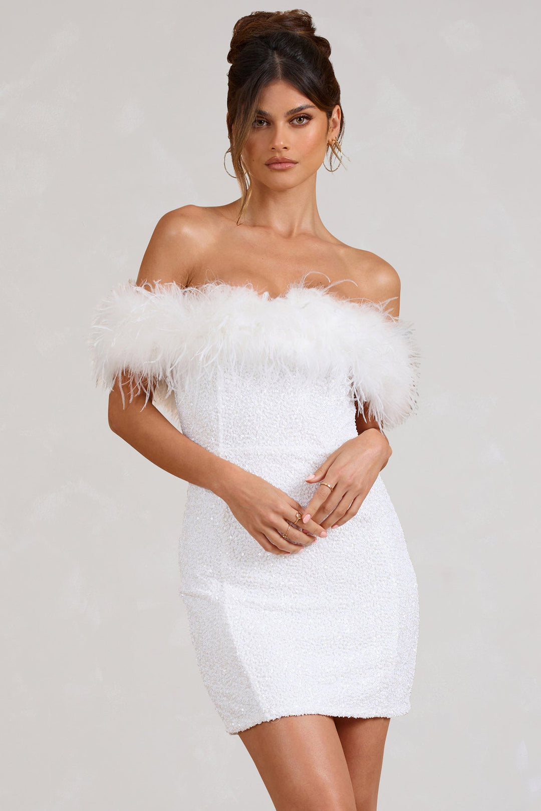 Avabloomly™ | Robe à pailettes avec plumes