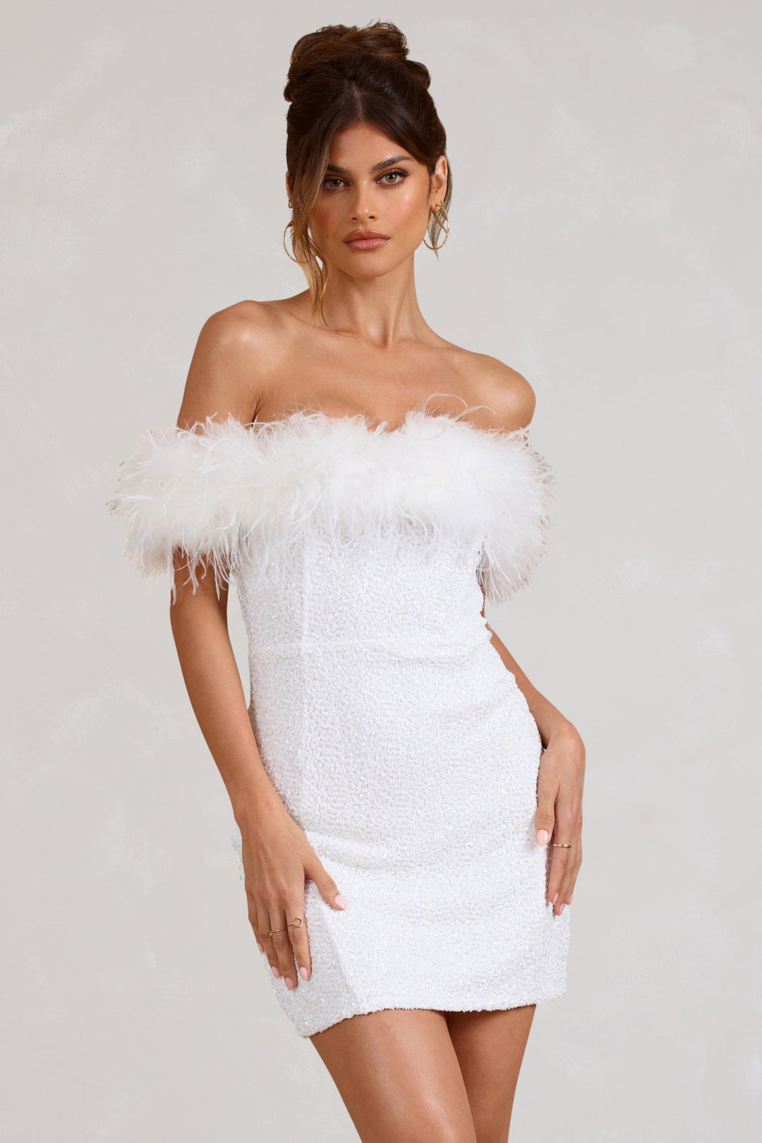 Avabloomly™ | Robe à pailettes avec plumes