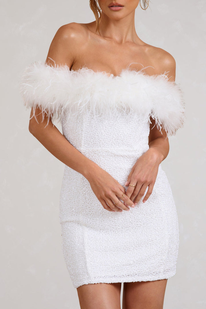Avabloomly™ | Robe à pailettes avec plumes