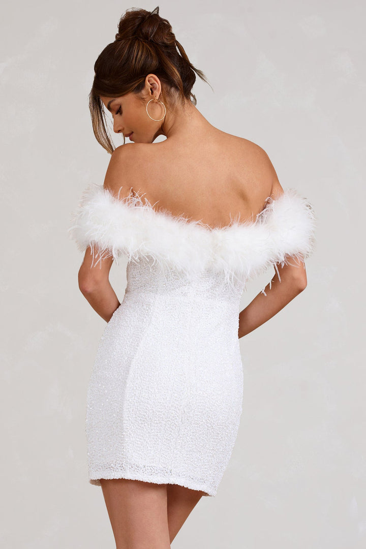 Avabloomly™ | Robe à pailettes avec plumes