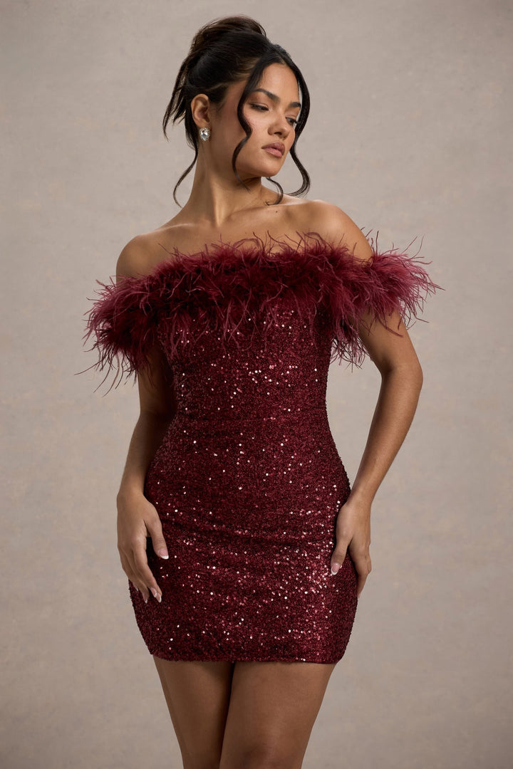 Avabloomly™ | Robe à pailettes avec plumes