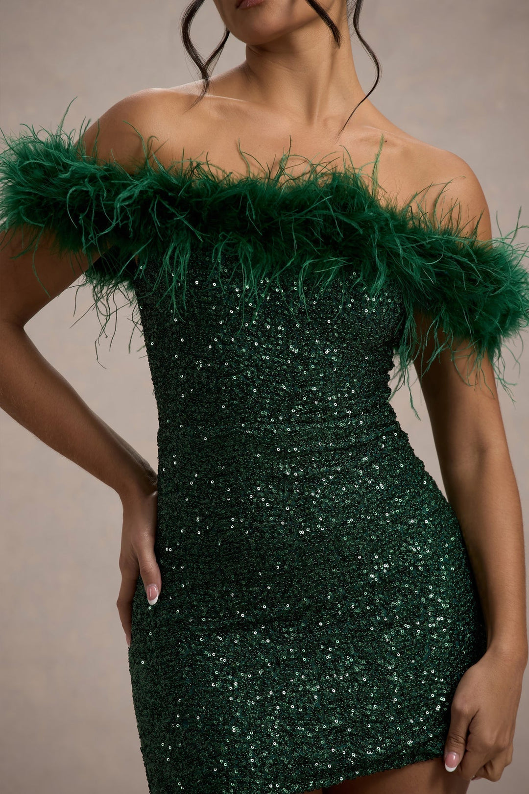 Avabloomly™ | Robe à pailettes avec plumes