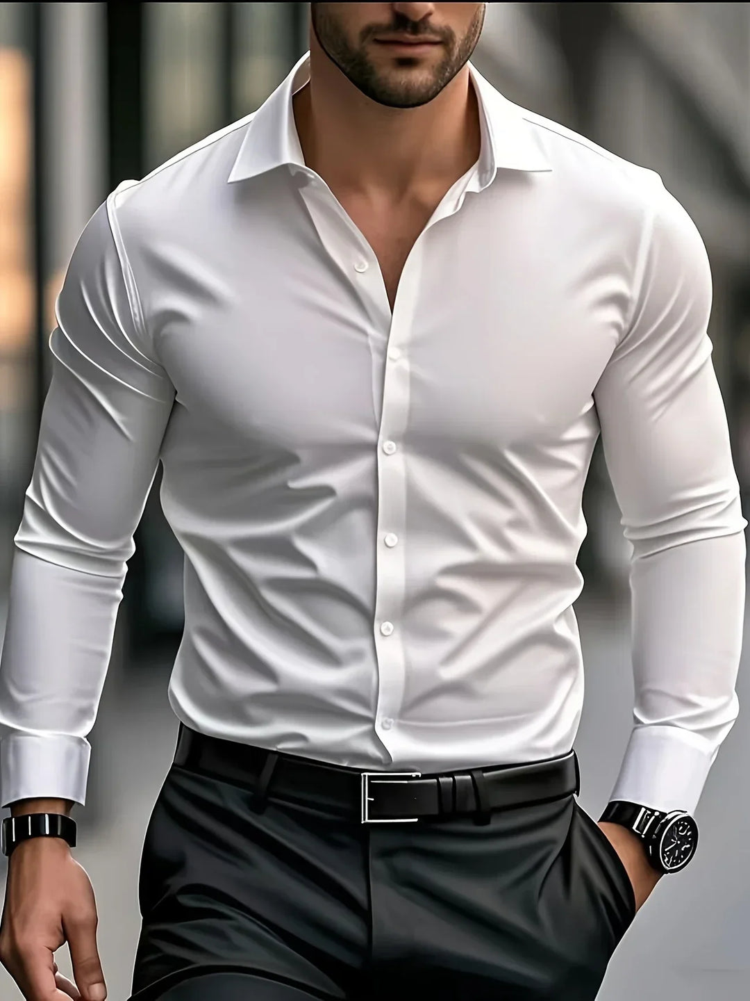Avabloomly™ | Chemise élégante à manches longues avec boutons