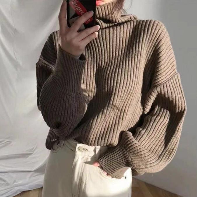 Avabloomly™ | Luxe Pull à col roulé et à manches ballon