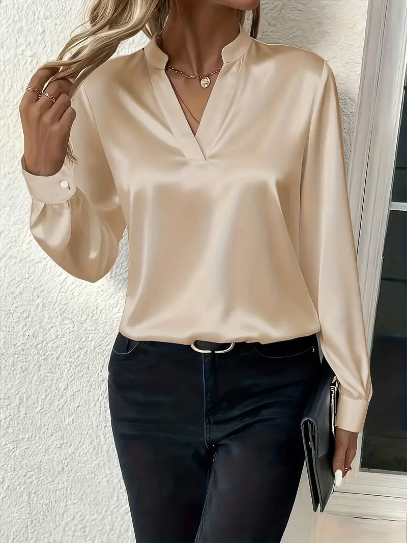 Claudine™ – Blouse satin élégante intemporelle raffinée