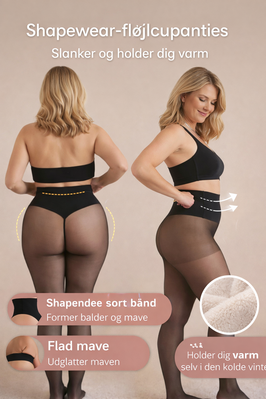 Freya Tights™ - Fleecelined shaping strømpebukser til vinter